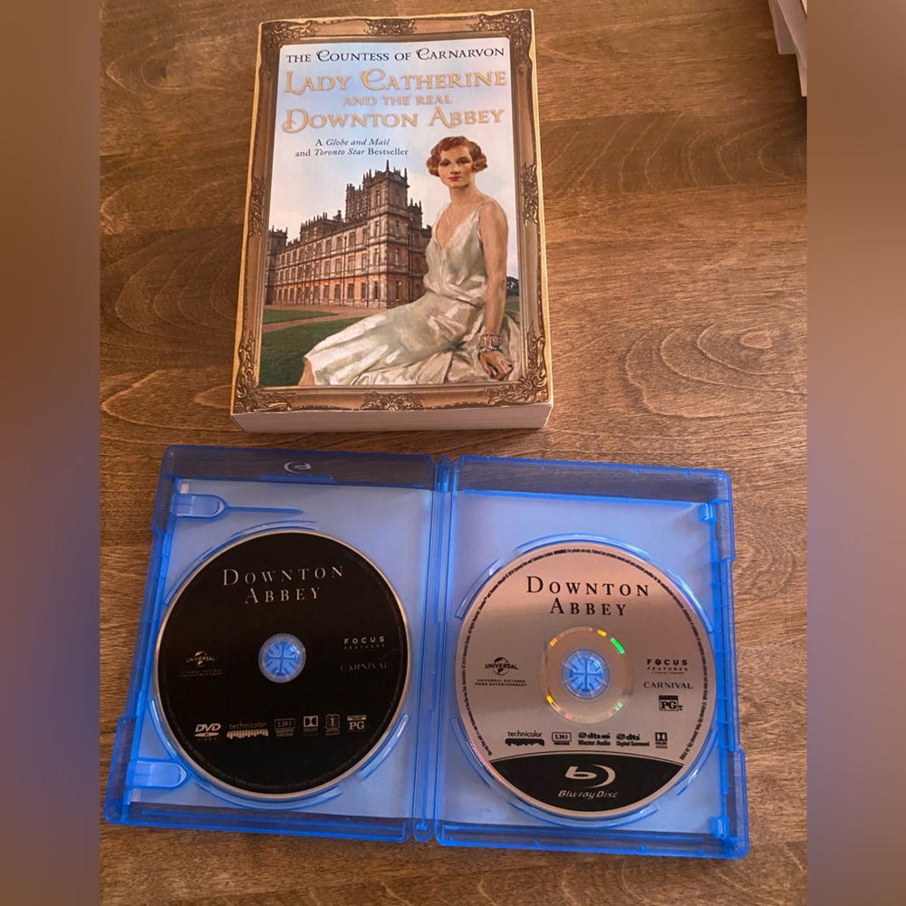 Downton Abbey Blu-ray and The book Lady Catherine and the Real Downton Abbey.